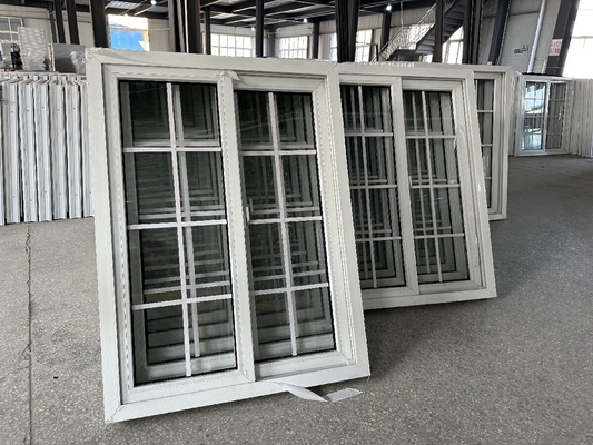 Porta scorrevole a doppia finestra scorrevole in PVC orizzontale a spinta-tirata insonorizzante in PVC