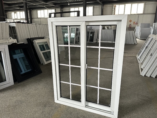 Porta scorrevole a doppia finestra scorrevole in PVC orizzontale a spinta-tirata insonorizzante in PVC